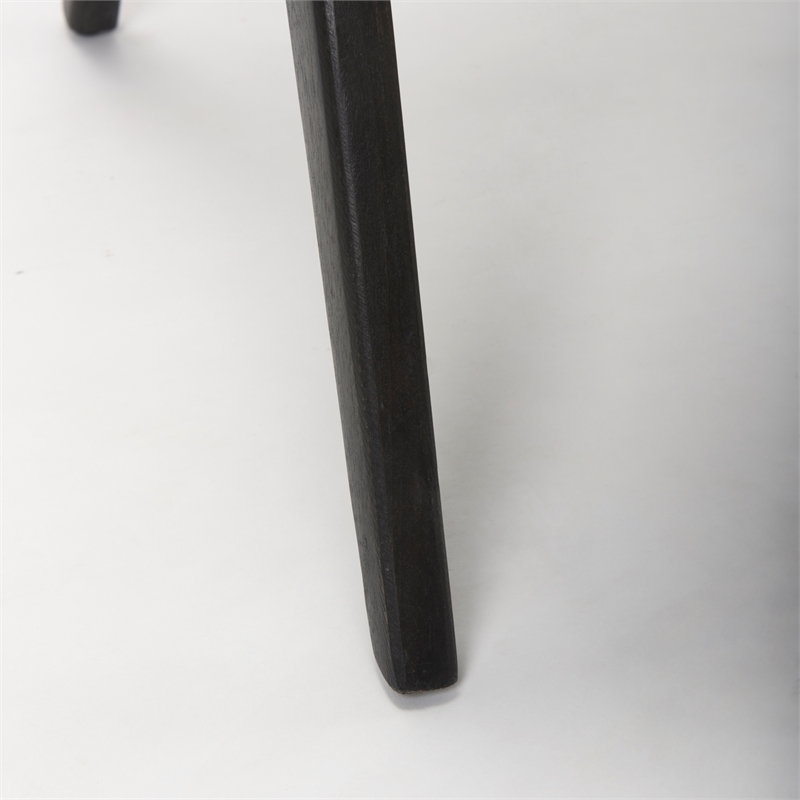 Mercana Donna Black Wood Cane-Back W/ Beige Upholstered Seat Accent Chair