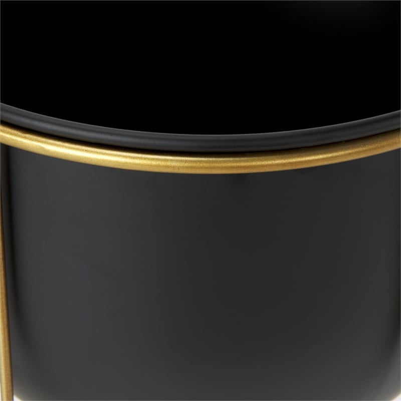 Mercana Danica Set Of 2 Matte Black Metal Plant Stands