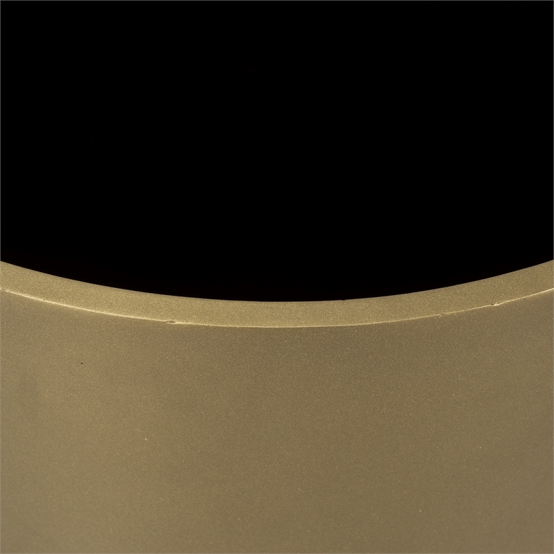Mercana Eclipse Gold Metal Drum Base W/ Dark Brown Wood Top End/Side Table