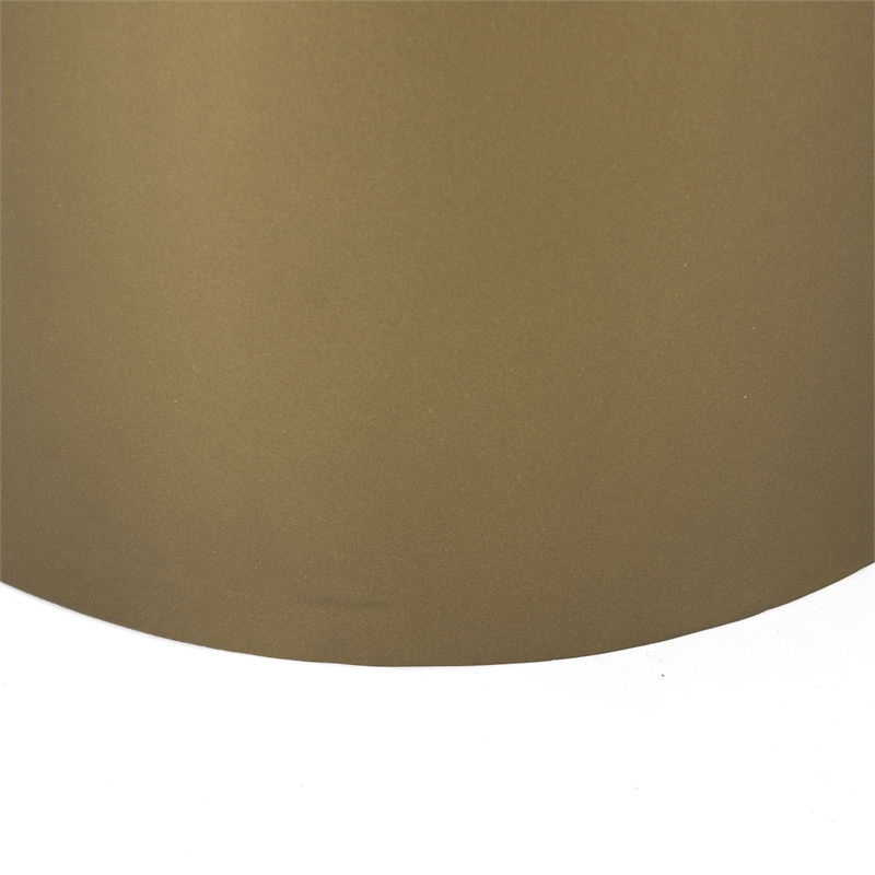 Mercana Eclipse Gold Metal Drum Base W/ Dark Brown Wood Top End/Side Table