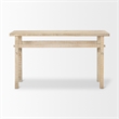 Mercana Rosie Small Blonde Wood Console Table in Brown