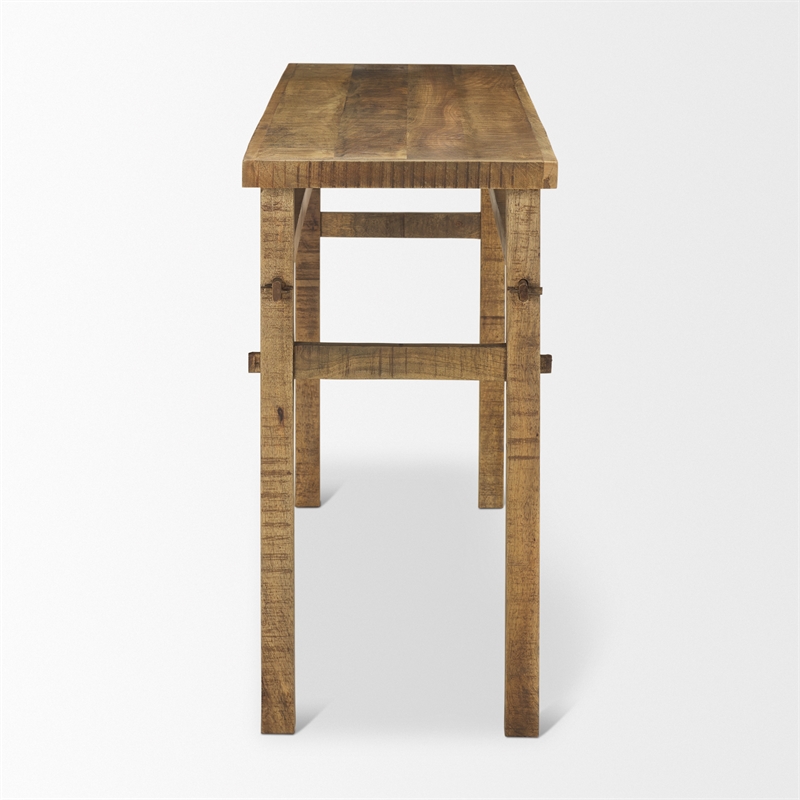 Mercana Rosie Small Brown Wood Console Table in Brown