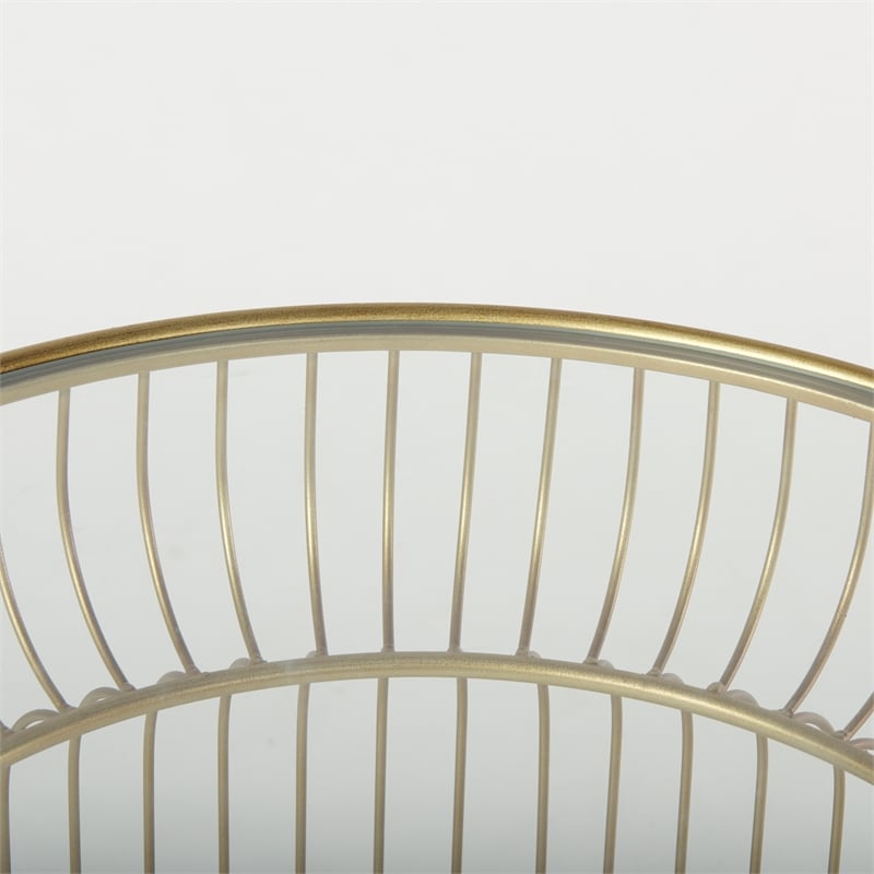 Mercana Shani Set Of 2 Round Gold Metal W/ Glass Accent Tables