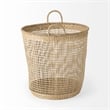 Mercana Medium Brown Seagrass Round Basket W/ Handles in Set Of 3