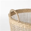Mercana Medium Brown Seagrass Round Basket W/ Handles in Set Of 3