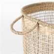 Mercana Medium Brown Seagrass Round Basket W/ Handles in Set Of 3