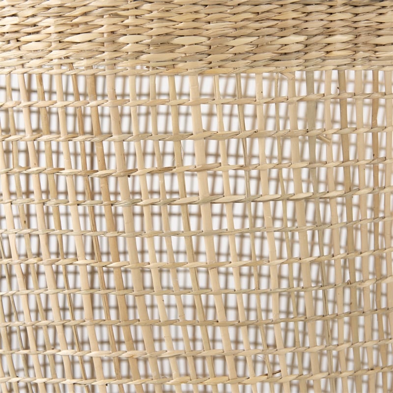 Mercana Medium Brown Seagrass Round Basket W/ Handles in Set Of 3