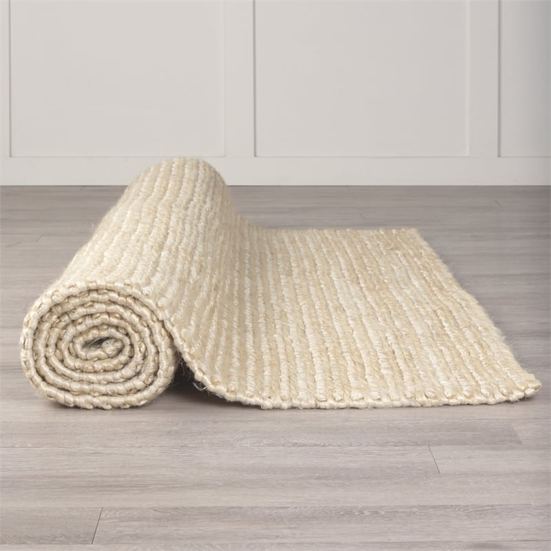 Mercana Milo 8X10 Handwoven Hemp Area Rug in Natural Golden Hue Yellow