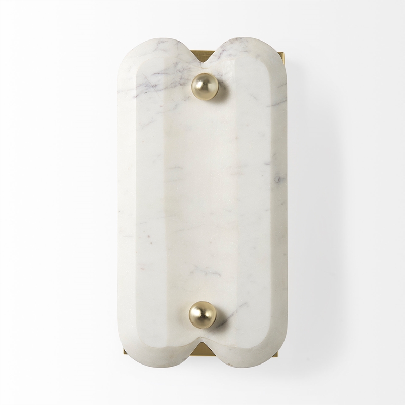 Mercana Stein 5L X 6W Gold W/ White Marble Shade Wall Sconce