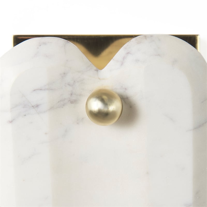 Mercana Stein 5L X 6W Gold W/ White Marble Shade Wall Sconce