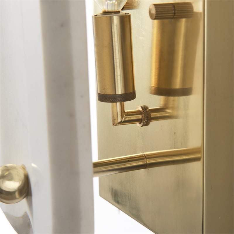 Mercana Stein 5L X 6W Gold W/ White Marble Shade Wall Sconce