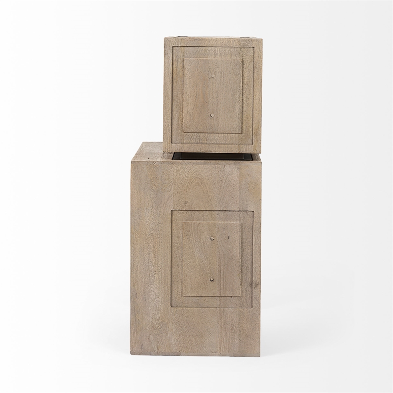 Mercana Simul Light Brown Wood Modular Shelving Unit (Set Of 2)