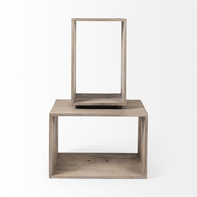 Mercana Simul Light Brown Wood Modular Shelving Unit (Set Of 2)