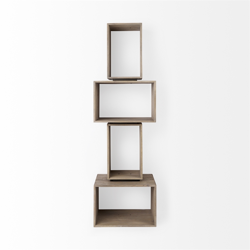 Mercana Simul Light Brown Wood Modular Shelving Unit (Set Of 2)