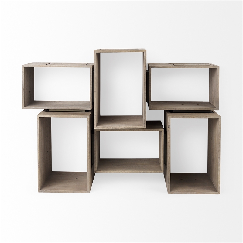 Mercana Simul Light Brown Wood Modular Shelving Unit (Set Of 2)