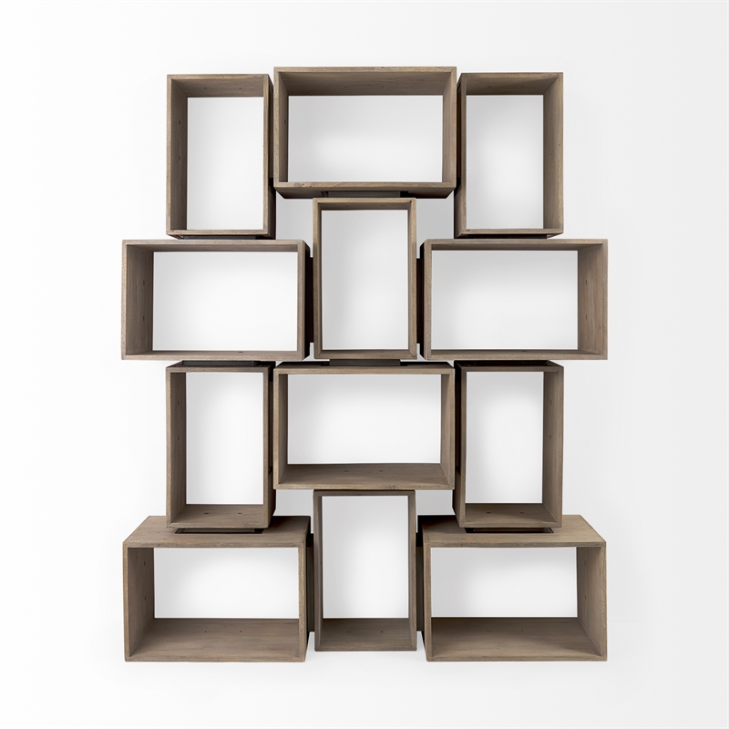 Mercana Simul Light Brown Wood Modular Shelving Unit (Set Of 2)