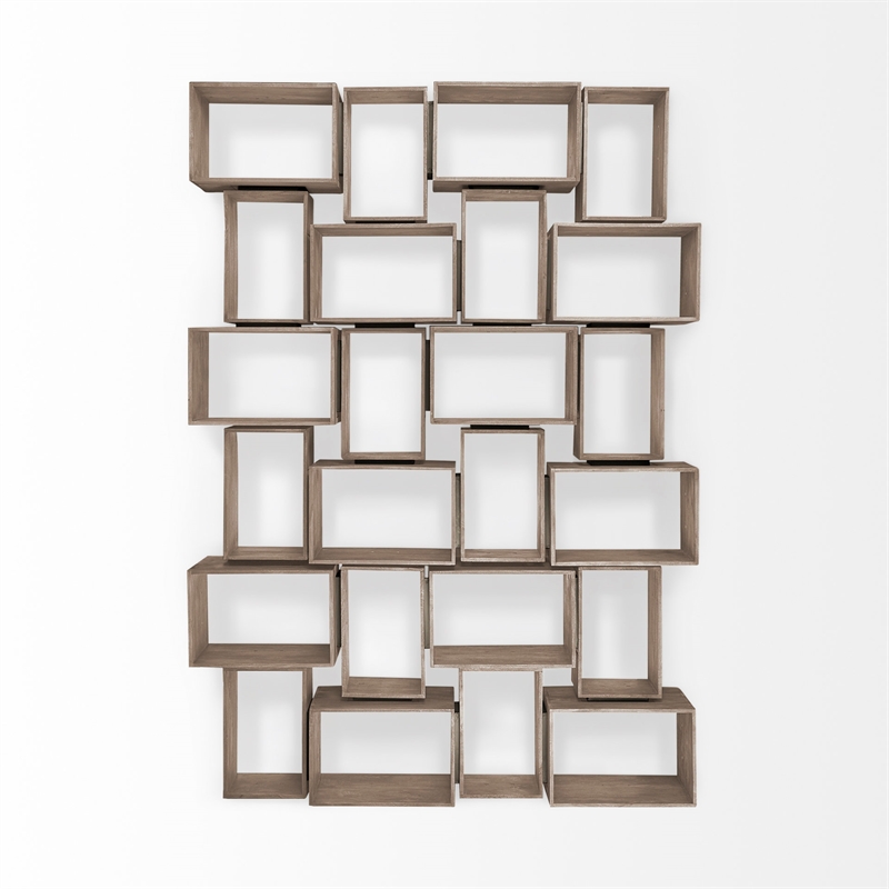 Mercana Simul Light Brown Wood Modular Shelving Unit (Set Of 2)