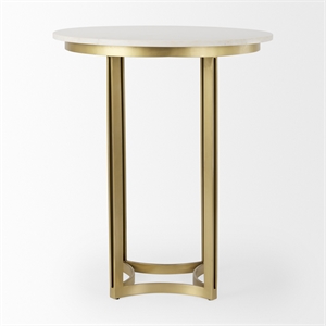 Mercana Tanner Marble & Gold Metal Bistro Table