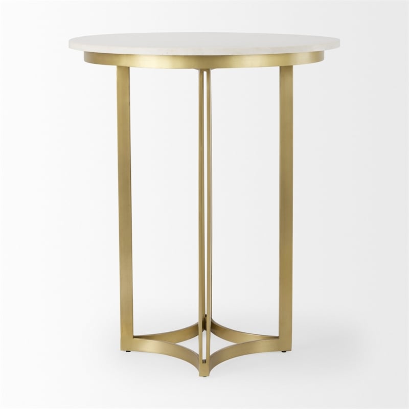 Mercana Tanner Marble & Gold Metal Bistro Table