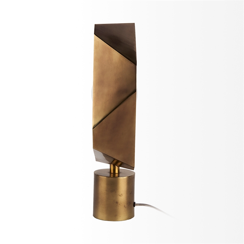 Mercana Shamir 15L X 15W Gold Geometric Metal Table Lamp