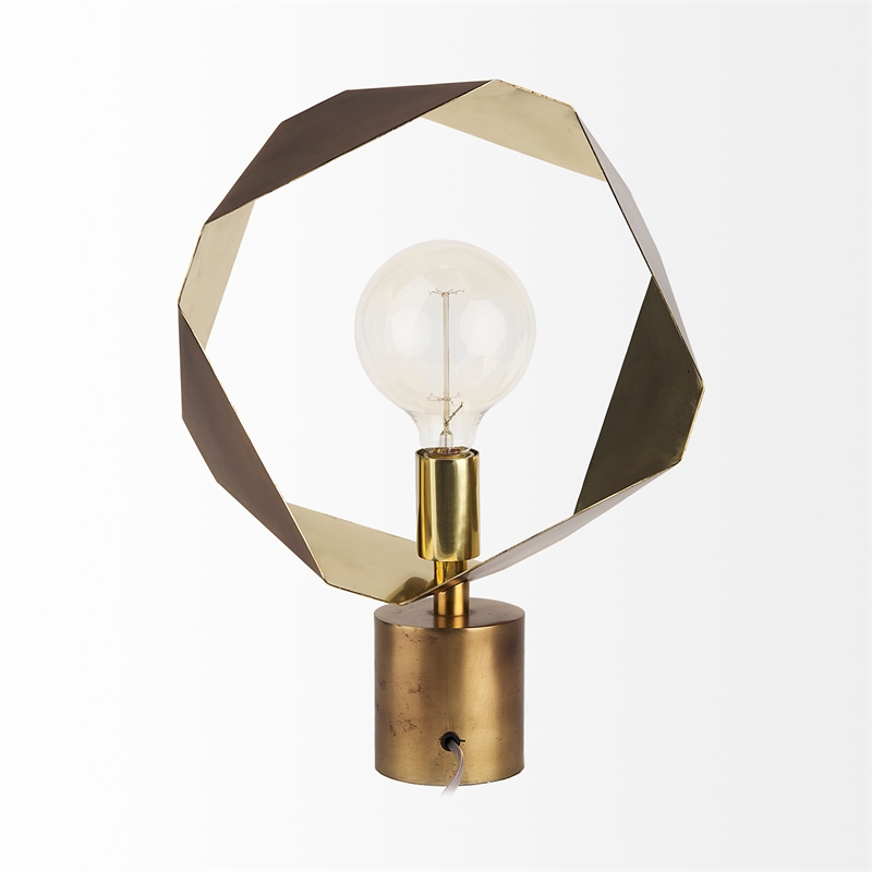 Mercana Shamir 15L X 15W Gold Geometric Metal Table Lamp