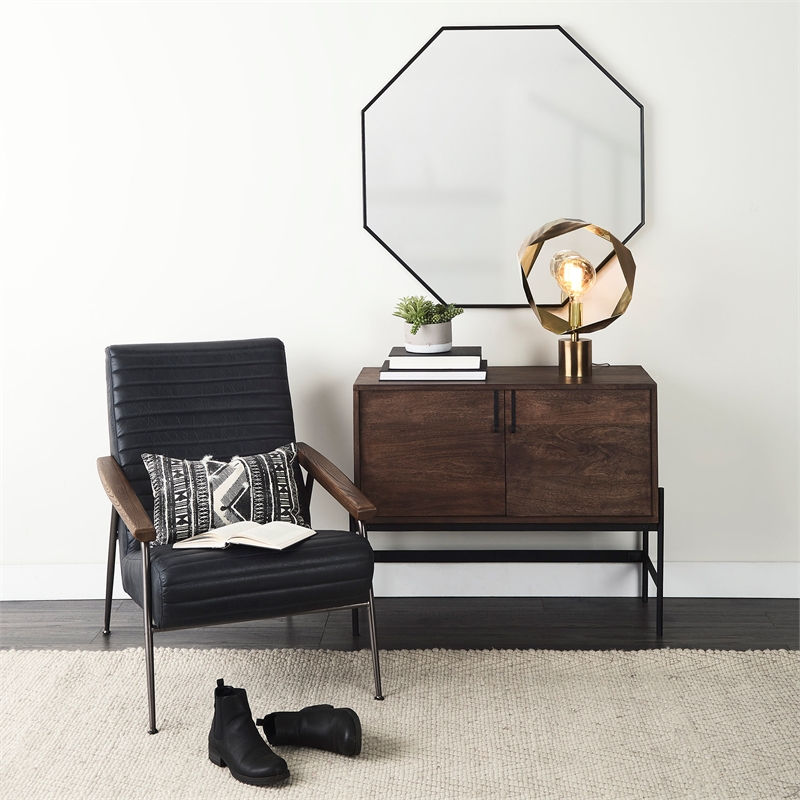 Mercana Shamir 15L X 15W Gold Geometric Metal Table Lamp