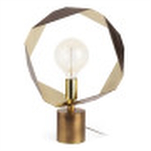 mercana shamir 15l x 15w gold geometric metal table lamp
