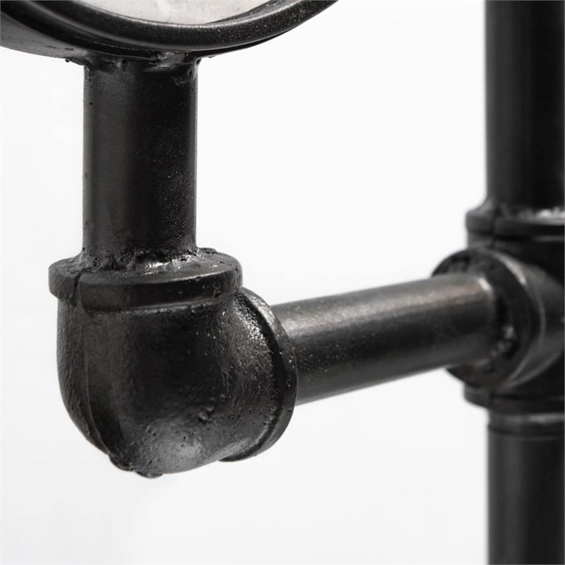 Mercana Trifect Black Iron Pipe Three Face Floor Clock