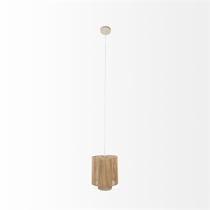 Mercana Aviario Natural Cane Cylindrical Pendant Light in Beige