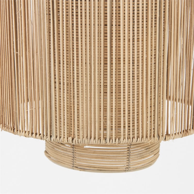 Mercana Aviario Natural Cane Cylindrical Pendant Light in Beige