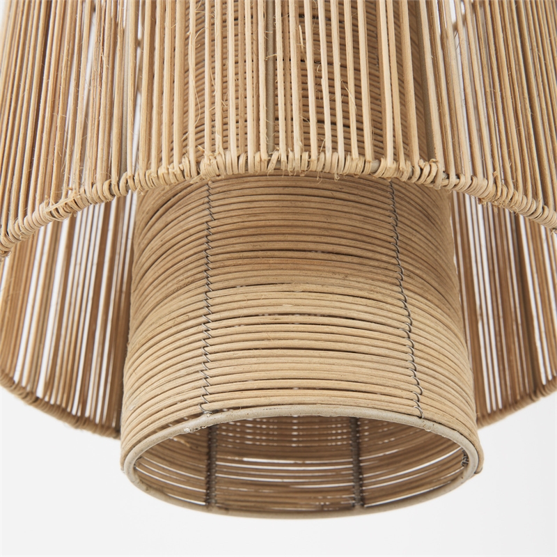 Mercana Aviario Natural Cane Cylindrical Pendant Light in Beige