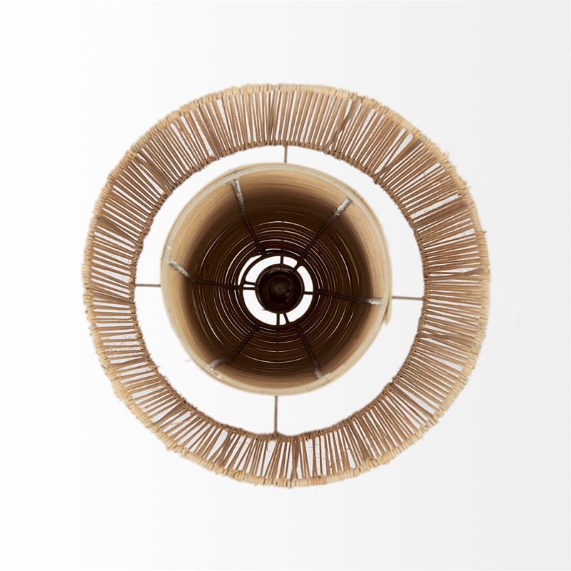 Mercana Aviario Natural Cane Cylindrical Pendant Light in Beige