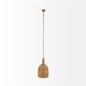 Mercana Campanile 16.0L X 16.0W X 27.0H Brown Whicker Pendant Light