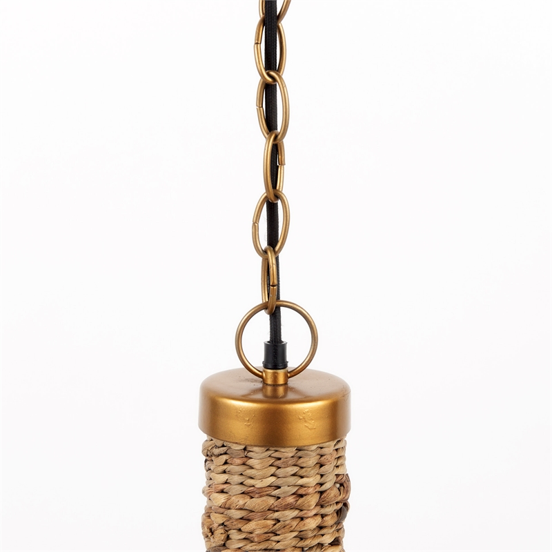 Mercana Campanile 16.0L X 16.0W X 27.0H Brown Whicker Pendant Light