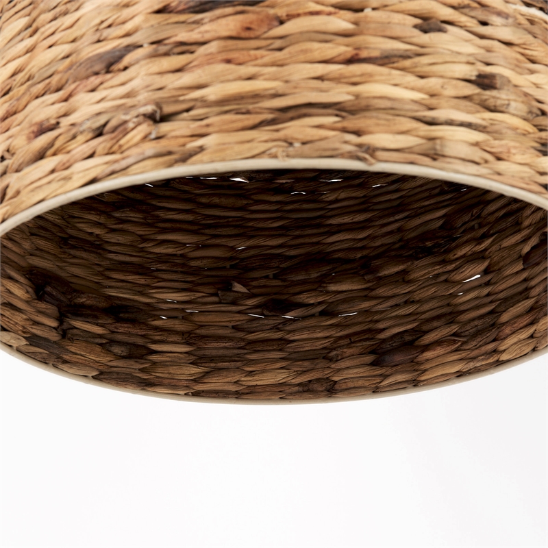 Mercana Campanile 16.0L X 16.0W X 27.0H Brown Whicker Pendant Light