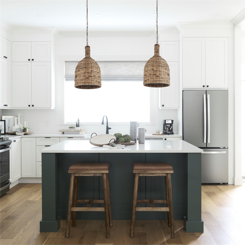 Mercana Campanile 16.0L X 16.0W X 27.0H Brown Whicker Pendant Light