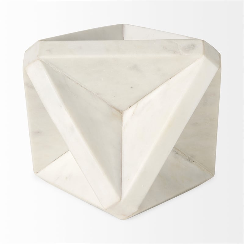 Mercana Sophia 5.5 L X 5.5 W X 8.5 H White Marble Decor Stand