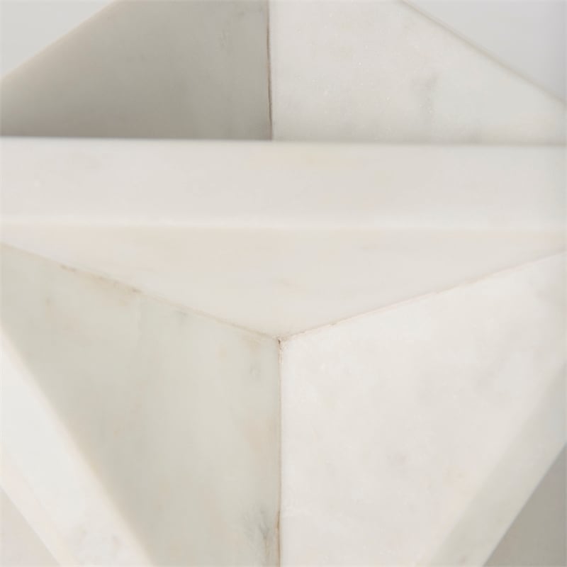 Mercana Sophia 5.5 L X 5.5 W X 8.5 H White Marble Decor Stand