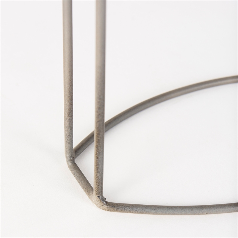 Mercana Aurus Matte Gray Metal Table Clock