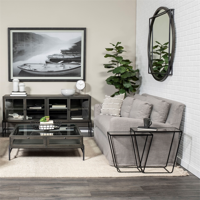 Mercana Aurus Matte Gray Metal Table Clock