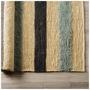 Mercana Dolman 8 X 10 Multi-Colored Jute Hand Woven Rug in Tan
