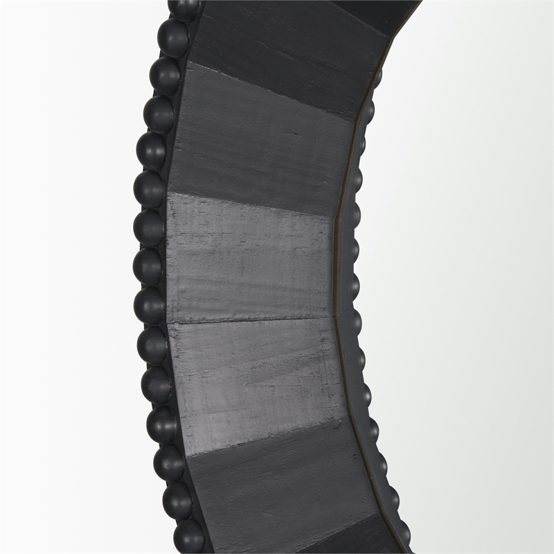 Mercana Ranela Black Beaded Wooden Wall Mirror