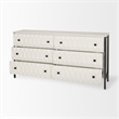 Mercana Savannah White Fir Veneer W/ Gray Metal 6-Drawer Sideboard
