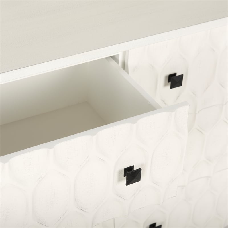 Mercana Savannah White Fir Veneer W/ Gray Metal 6-Drawer Sideboard