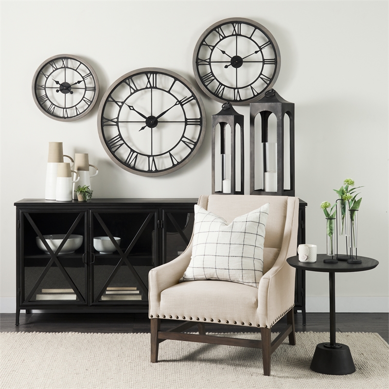 Mercana Kensington Cream Linen Fabric And Wood Accent Chair