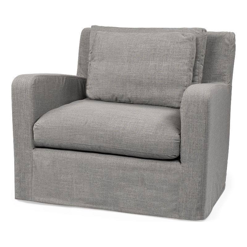 Mercana Denly Iii Flint Gray Slipcover Upholstered Arm Chair