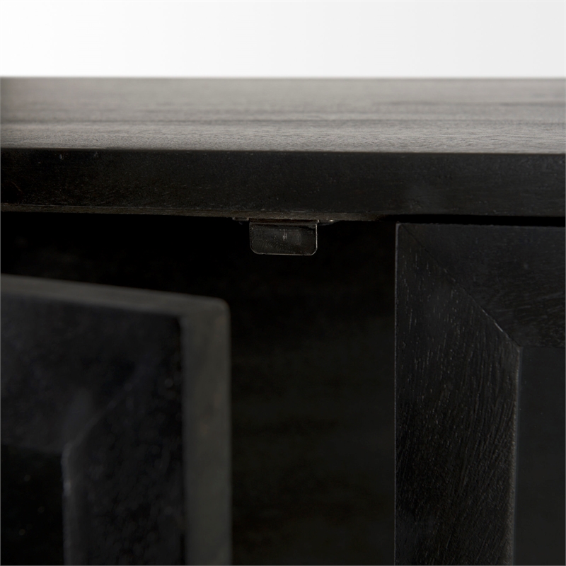Mercana Arelius Dark Brown Wood W/ Black Metal Base Display Cabinet