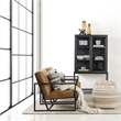 Mercana Arelius Dark Brown Wood W/ Black Metal Base Display Cabinet
