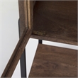 Mercana Arelius Medium Brown Wood W/ Black Metal Base Display Cabinet