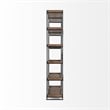 Mercana Trey Iv Medium Brown Wood And Iron Five Tray Shelf Shelving Unit